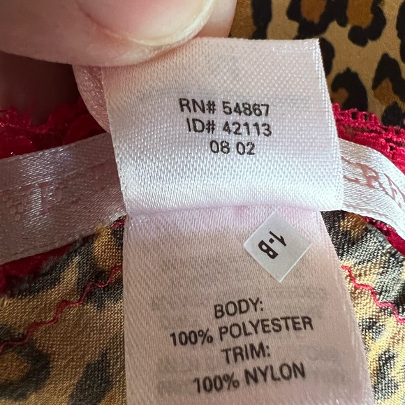 Victoria Secret cheetah Roses & red Lace slip dress undergarment - Picture 5 of 8